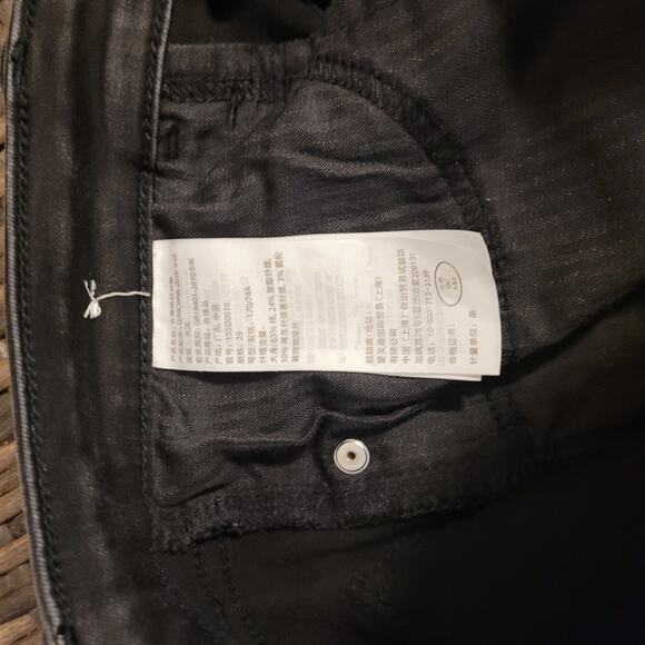 Abercrombie & Fitch Super Skinny Mid Rise Black Jeans 8/29 Ripped Knee Raw Hem - Picture 9 of 16